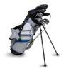 Right Hand TS5-57 10 Club Stand Set Combo, Silver/White/Blue Bag