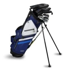 Left Hand TS5-57 7 Club Stand Set Combo, Navy/White Bag