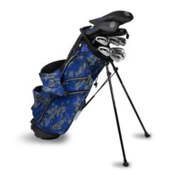 Left Hand TS5-57 10 Club Stand Set Combo, Blue Camo Bag