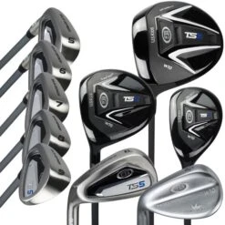 Left Hand TS5-57 10 Club Stand Set Graphite, Silver/White/Blue Bag 8 Left Hand TS5-57 10 Club Stand Set Graphite, Silver/White/Blue Bag -Golf Gear Shop 13154 AltB