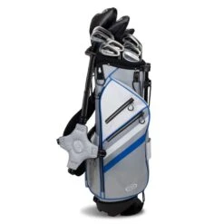 Right Hand TS5-63 10 Club Stand Set Graphite, Silver/White/Blue Bag -Golf Gear Shop 17104 AltA