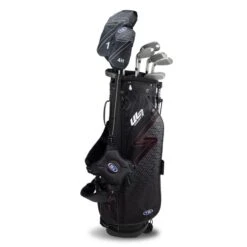 Left Hand UL7-60 7 Club Stand Set, Black/Maroon -Golf Gear Shop 27104 AltA