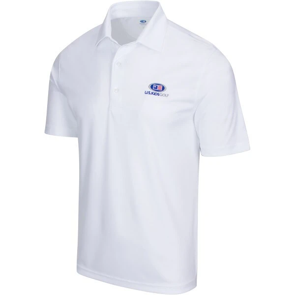 USKG Mens Solid ML75 Polo, Classic White 1 USKG Mens Solid ML75 Polo, Classic White