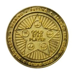 Level 5 Gold Star Player Coin -Golf Gear Shop 46360 AltA